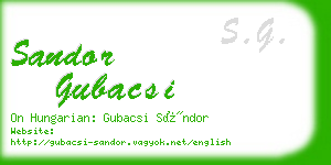 sandor gubacsi business card